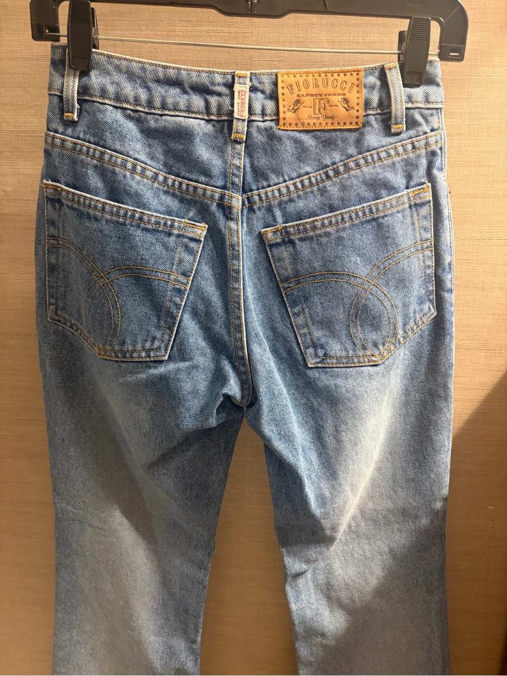 Fiorucci Women’s Light Blue Straight Jeans with Signature Back Pockets